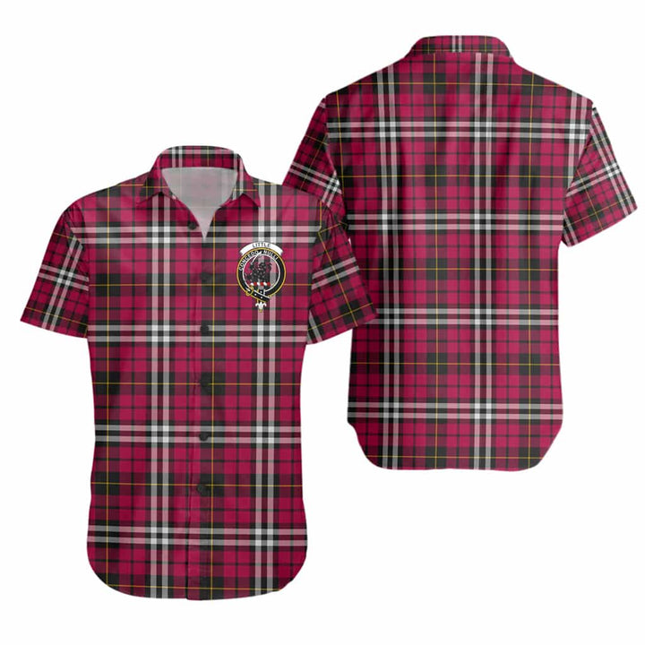 Scottish Little Clan Crest Tartan Short Sleeve Shirt Tartan Plaid