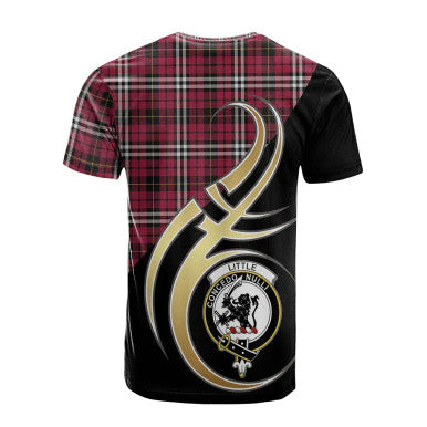 Scottish Little Clan Crest Tartan T-Shirt Believe in Me Back Side Tartan Plaid