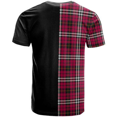 Scottish Little Clan Crest Tartan T-Shirt Half in Me Back Side Tartan Plaid