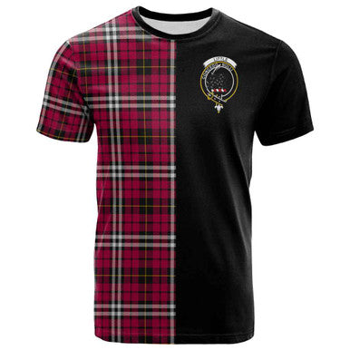 Scottish Little Clan Crest Tartan T-Shirt Half in Me Front Side Tartan Plaid