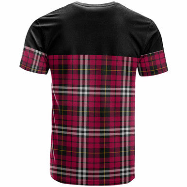 Scottish Little Clan Crest Tartan T-Shirt - Horizontal Style Back Side Tartan Plaid