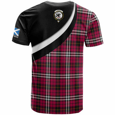 Scottish Little Clan Crest Tartan T-Shirt - Scotland Forever Style Back Side Tartan Plaid