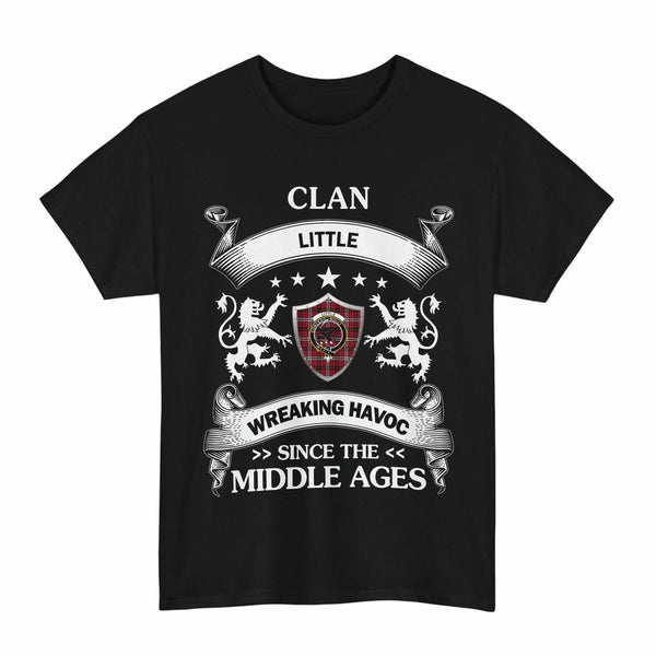 Scottish Little Clan Crest Tartan T-Shirt Wreaking Havoc Design Tartan Plaid Black Color