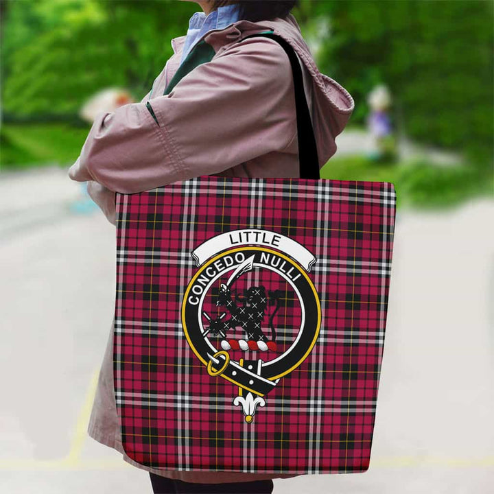 Scottish Little Clan Crest Tartan Canvas Bag With Shoulder Strap Tartan Plaid 2