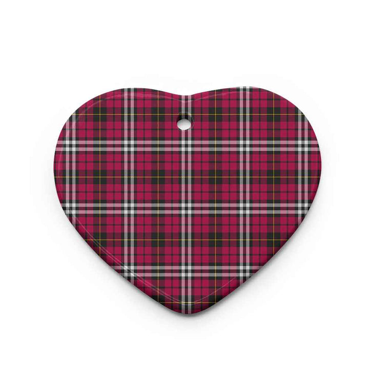 Scottish Little Clan Tartan Ceramic Ornament Heart Shape Tartan Plaid