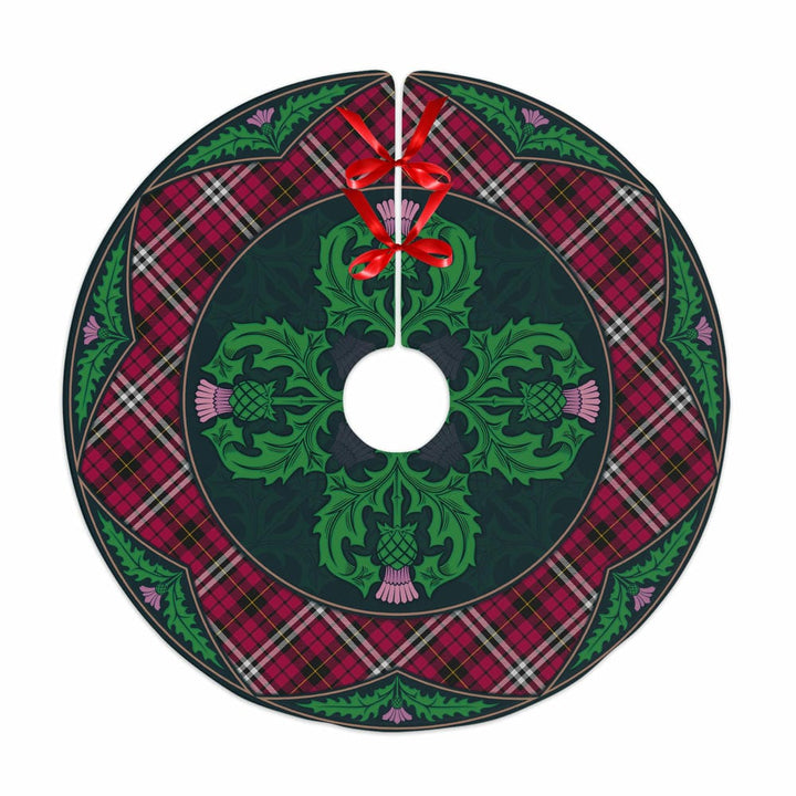 Scottish Little Clan Tartan Christmas Tree Skirt Old Scottish Thistle Flower No Tassels Tartan Plaid 1