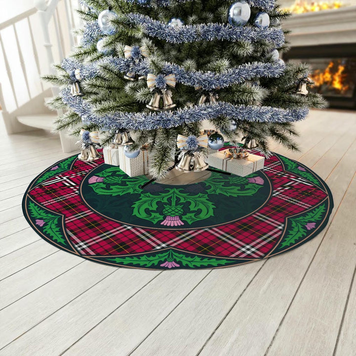Scottish Little Clan Tartan Christmas Tree Skirt Old Scottish Thistle Flower No Tassels Tartan Plaid 3
