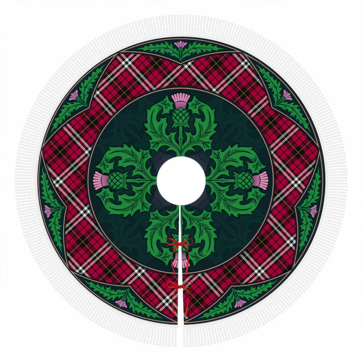 Scottish Little Clan Tartan Christmas Tree Skirt Old Scottish Thistle Flower Tassels Tartan Plaid 1