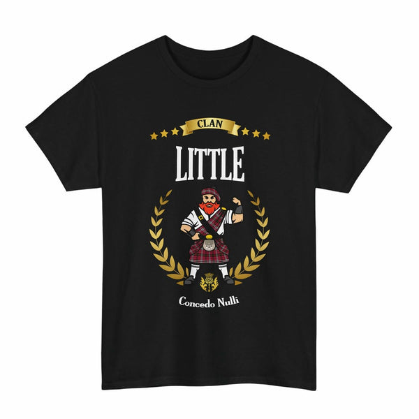 Scottish Little Clan Tartan T-Shirt - Motto Scotsman Tartan Plaid Black Color