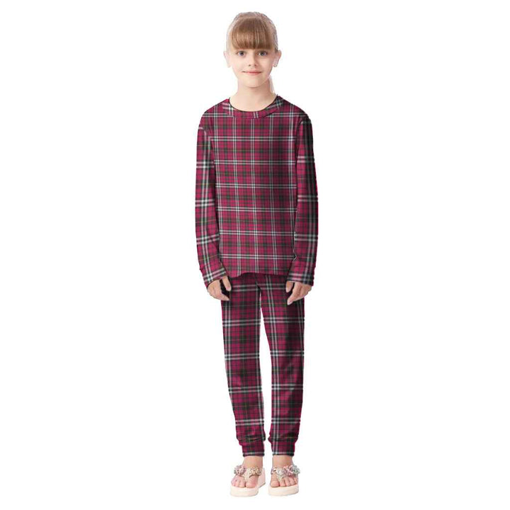Scottish Little Clan Tartan Pajama Set Kid Front Side Tartan Plaid