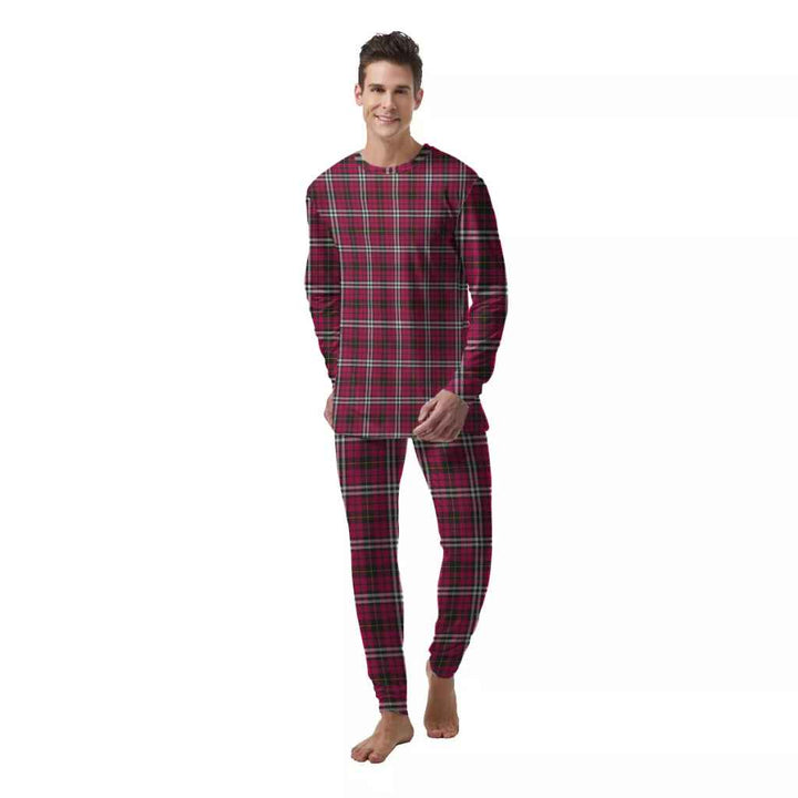 Scottish Little Clan Tartan Pajama Set  Men Front Side Tartan Plaid