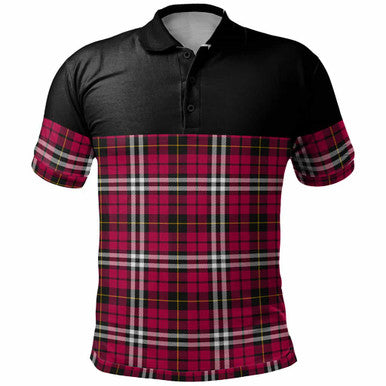 Scottish Little Clan Tartan Polo Shirt - Horizontal Style Front Side Tartan Plaid