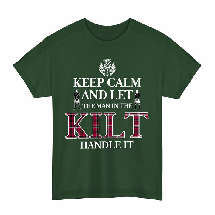Scottish Little Clan Tartan T-Shirt - Keep Calm Tartan Plaid Forest Green Color