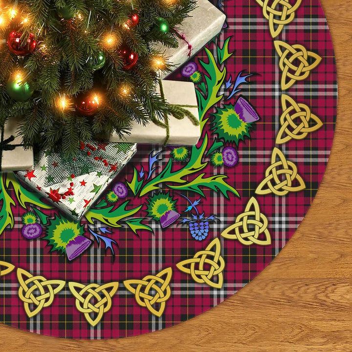 Scottish Little Clan Tartan Thistle Celtic Knot Christmas Tree Skirt No Tassels Tartan Plaid 2