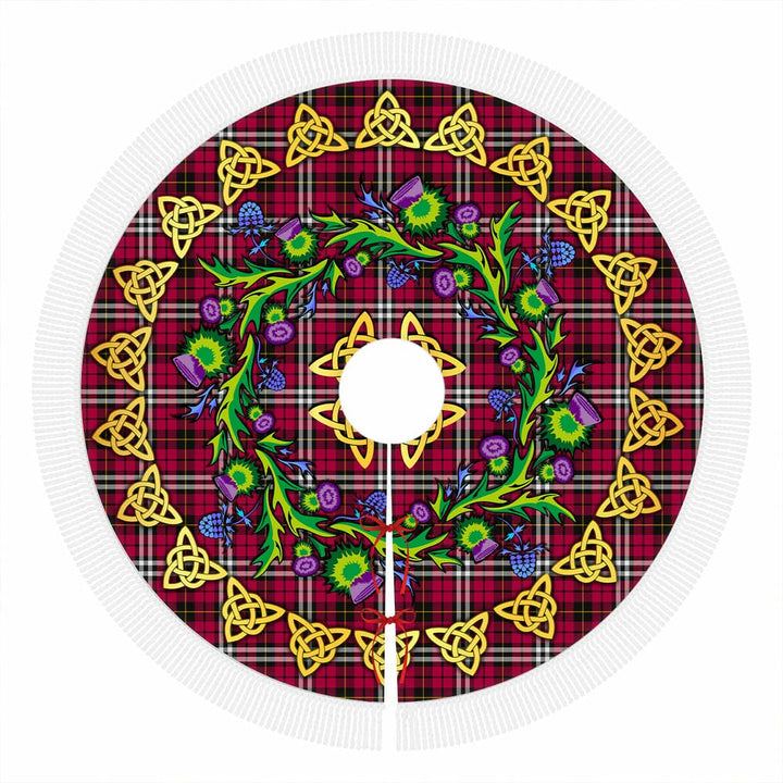 Scottish Little Clan Tartan Thistle Celtic Knot Christmas Tree Skirt Tassels Tartan Plaid 1