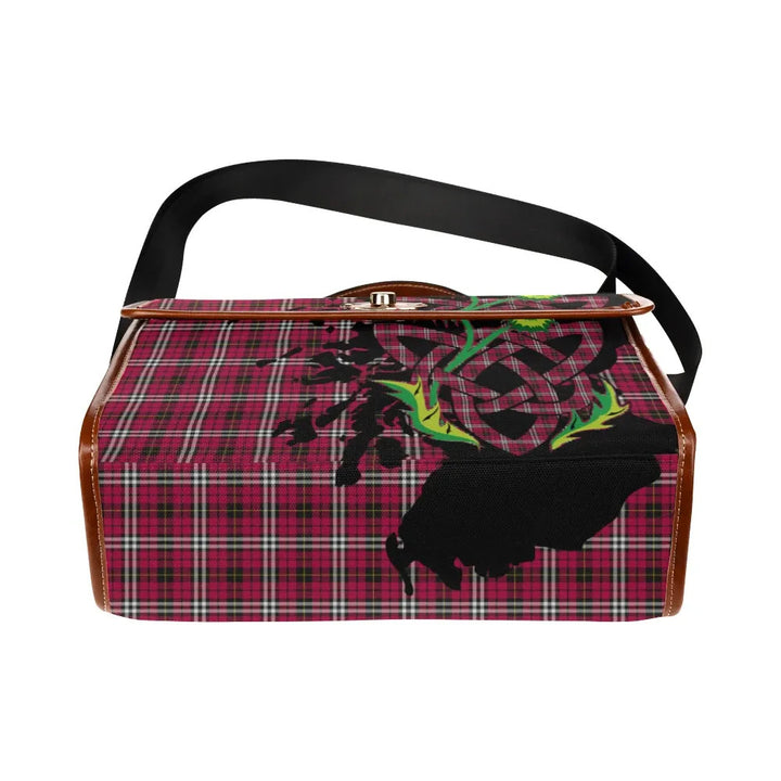 Scottish Little Clan Tartan Waterproof Canvas Bag With Thistle Tartan Plaid 5