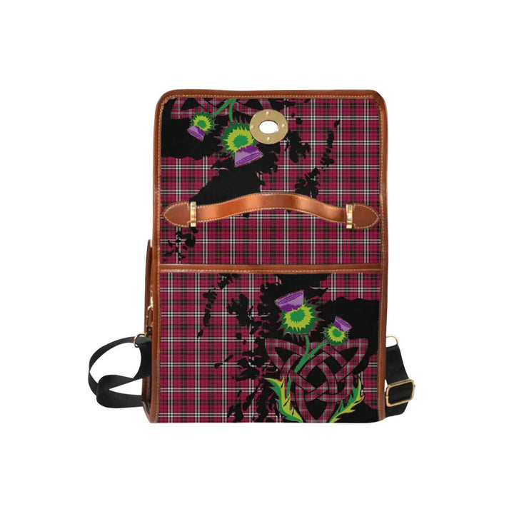 Scottish Little Clan Tartan Waterproof Canvas Bag With Thistle Tartan Plaid 6