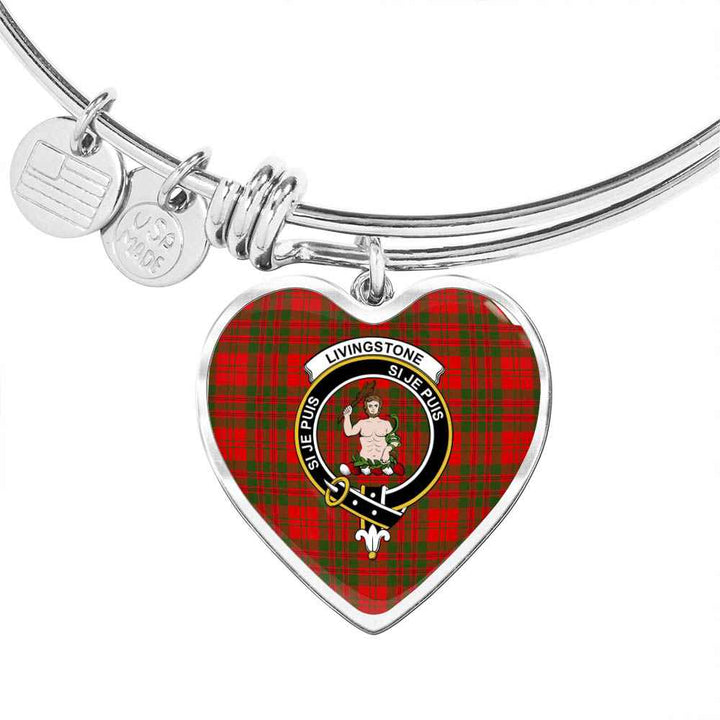 Scottish Livingstone Clan Crest Tartan Bangle Heart Tartan Plaid 1