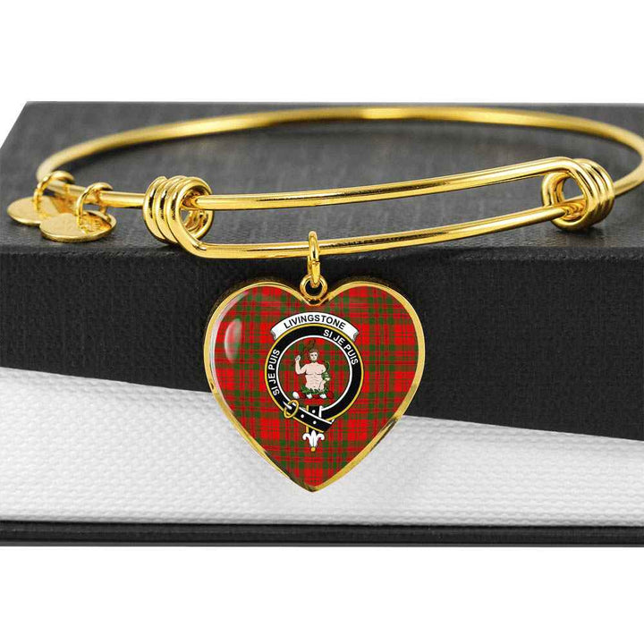 Scottish Livingstone Clan Crest Tartan Bangle Heart Tartan Plaid 6