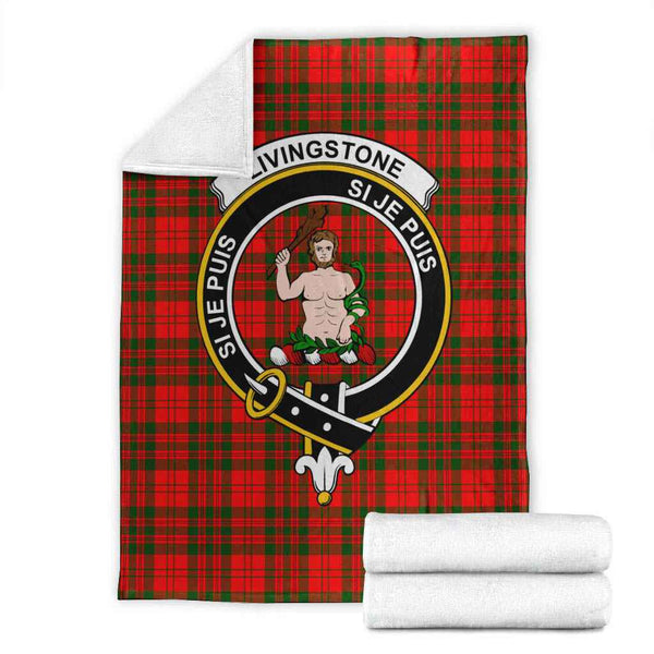 Scottish Livingstone Clan Crest Tartan Blanket Tartan Plaid 1