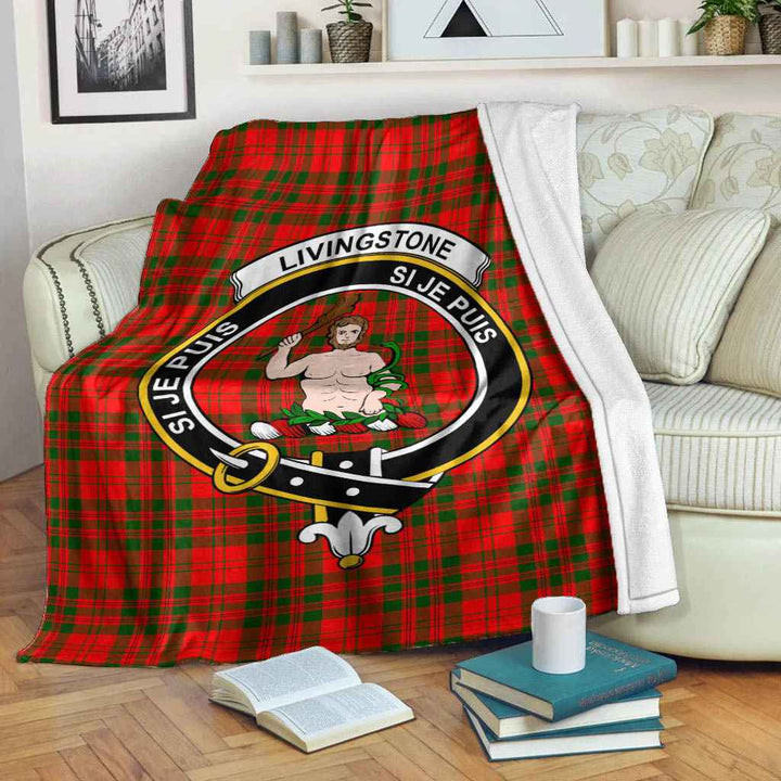 Scottish Livingstone Clan Crest Tartan Blanket Tartan Plaid 2