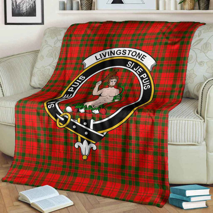 Scottish Livingstone Clan Crest Tartan Blanket Tartan Plaid 3