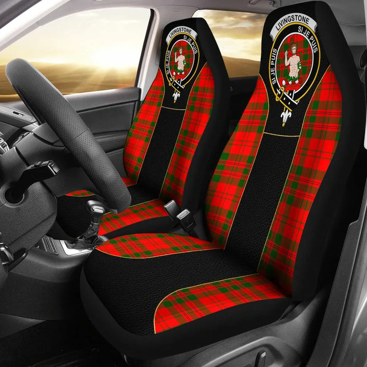 Scottish Livingstone Clan Crest Tartan Car Seat Covers - Special Style 1