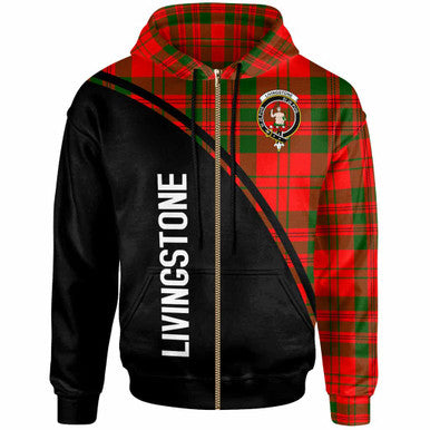 Scottish Livingstone Clan Crest Tartan Curve Hoodie Zip-up Tartan Plaid