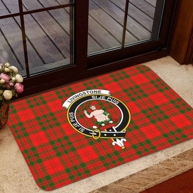 Scottish Livingstone Clan Crest Tartan Door Mat Tartan Plaid 1