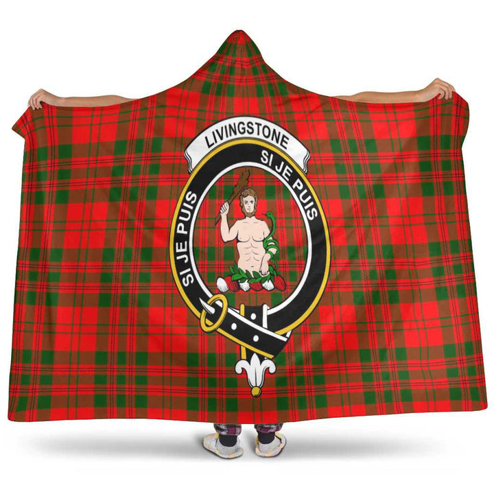 Scottish Livingstone Clan Crest Tartan Hooded Blanket Tartan Plaid 1