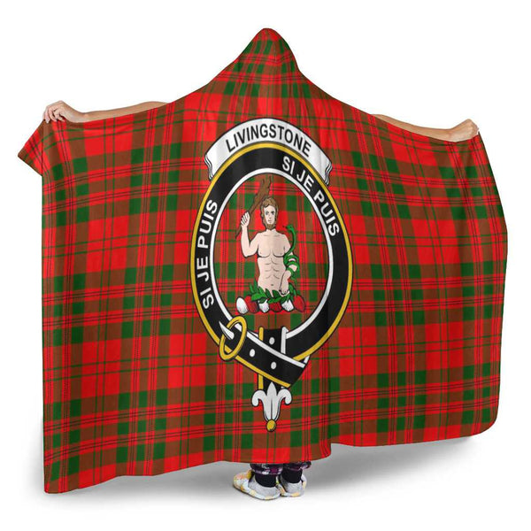 Scottish Livingstone Clan Crest Tartan Hooded Blanket Tartan Plaid 2