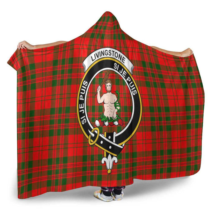 Scottish Livingstone Clan Crest Tartan Hooded Blanket Tartan Plaid 2