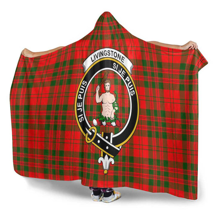 Scottish Livingstone Clan Crest Tartan Hooded Blanket Tartan Plaid 3