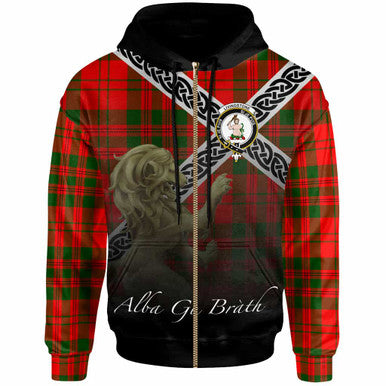 Scottish Livingstone Clan Crest Tartan Hoodie - Scotland Lion Zip-up Tartan Plaid