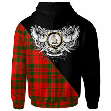 Scottish Livingstone Clan Crest Tartan Hoodie - Military Logo Back Side Tartan Plaid