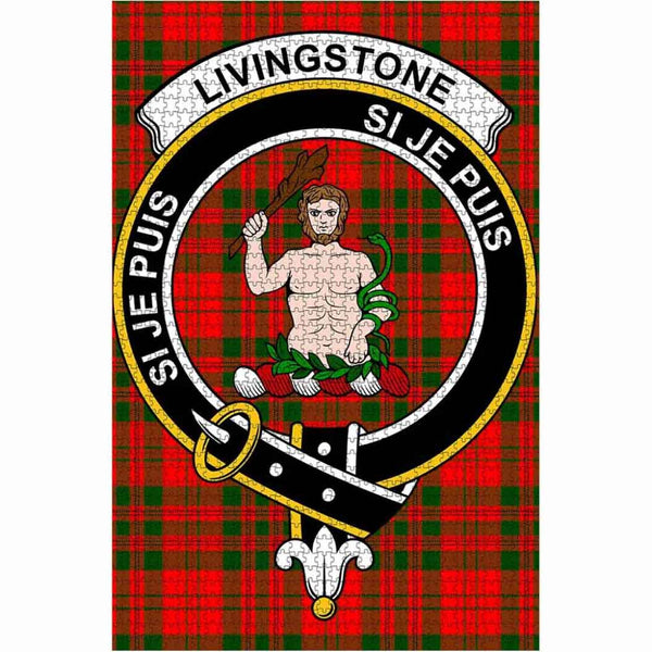 Scottish Livingstone Clan Crest Tartan Jigsaw Puzzle 1