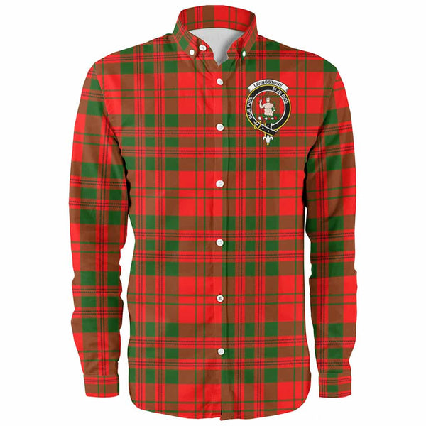 Scottish Livingstone Clan Crest Tartan Long Sleeve Shirt Front Side Tartan Plaid