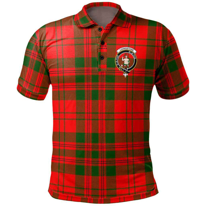 Scottish Livingstone Clan Crest Tartan Polo Shirt Front Side Tartan Plaid