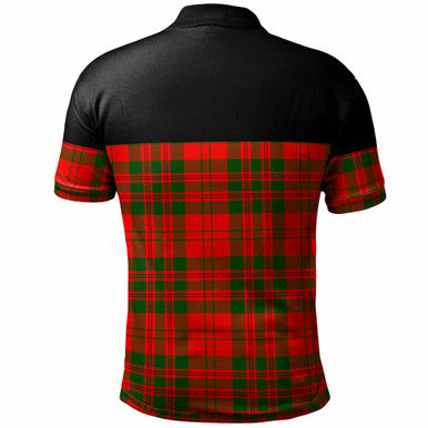 Scottish Livingstone Clan Crest Tartan Polo Shirt - Horizontal Style Back Side Tartan Plaid