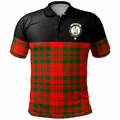 Scottish Livingstone Clan Crest Tartan Polo Shirt - Horizontal Style Front Side Tartan Plaid