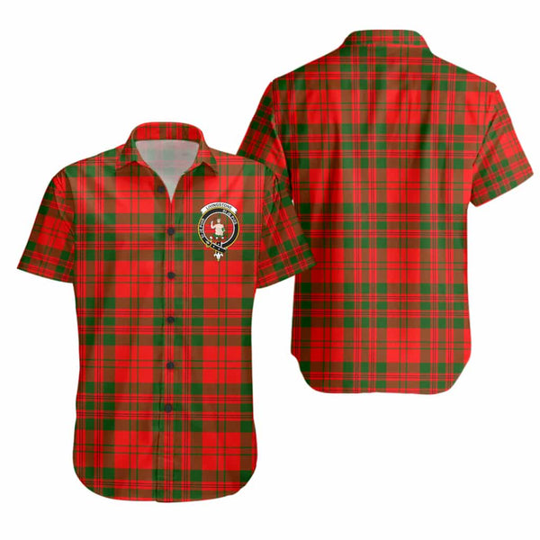Scottish Livingstone Clan Crest Tartan Short Sleeve Shirt Tartan Plaid