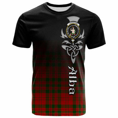 Scottish Livingstone Clan Crest Tartan T-Shirt - Alba Gu Brath Family Crest Celtic Inspired Front Side Tartan Plaid