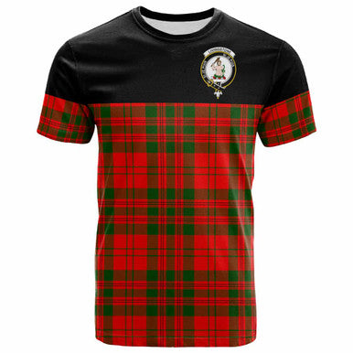 Scottish Livingstone Clan Crest Tartan T-Shirt - Horizontal Style Front Side Tartan Plaid