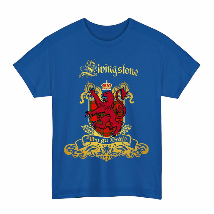 Scottish Livingstone Clan Tartan Lion Rampant of Scotland T-Shirt Tartan Plaid Royal Color