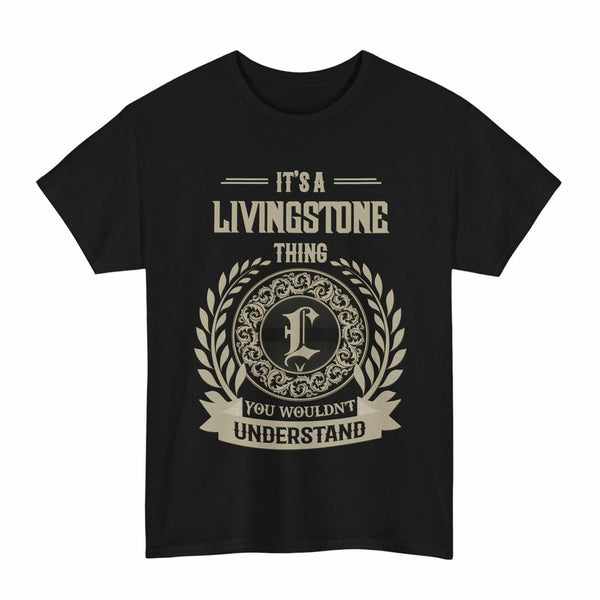 Scottish Livingstone Clan Tartan T-Shirt - Vintage Family Name Tartan Plaid Black Color
