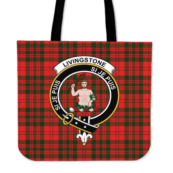 Scottish Livingstone Modern Clan Crest Tartan Tote Bag Tartan Plaid