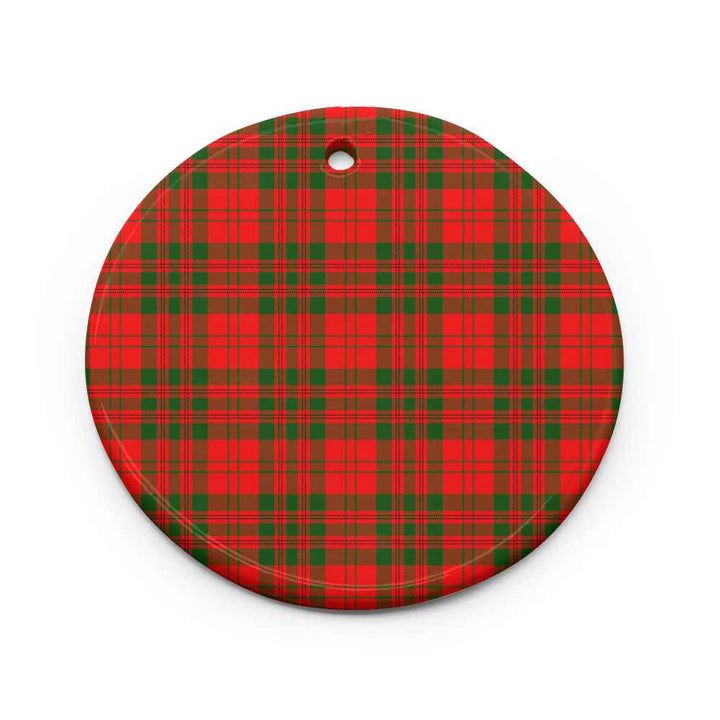Scottish Livingstone Modern Clan Tartan Ceramic Ornament Circle Shape Tartan Plaid