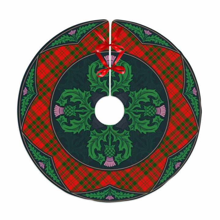 Scottish Livingstone Modern Clan Tartan Christmas Tree Skirt Old Scottish Thistle Flower No Tassels Tartan Plaid 1