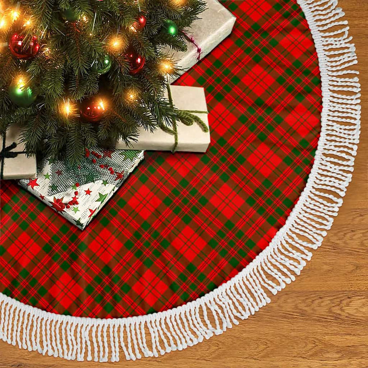 Scottish Livingstone Modern Clan Tartan Christmas Tree Skirt Tassels 2 Tartan Plaid
