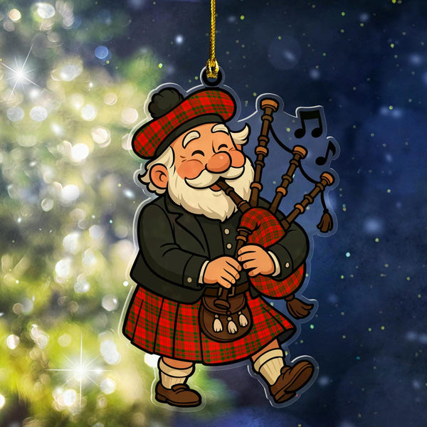 Scottish Livingstone Modern Clan Tartan Ornament Scottish Santa In Kilt Tartan Plaid